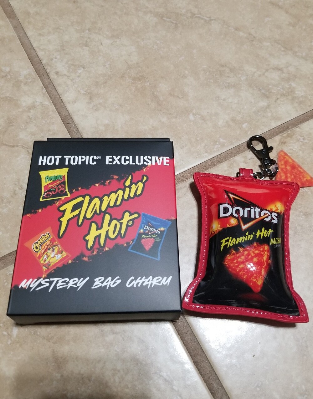 Frito Lay Flaming Hot Doritos Nacho Bag Charm Keychain